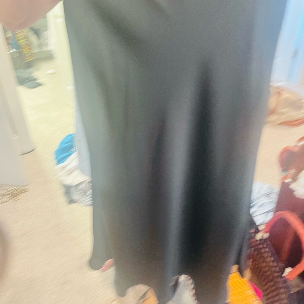 Talbots Black Midi Slip Skirt with Slit